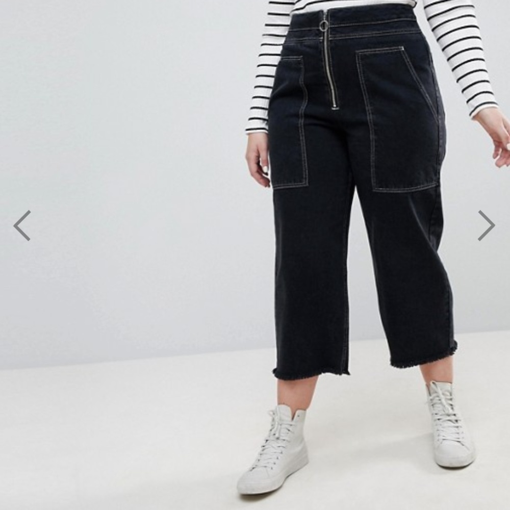 ASOS Curve wide leg utility jeans
